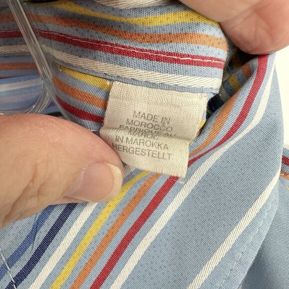 PAUL SMITH long sleeve shirt 100% cotton striped colorful multi color retro M - Picture 1 of 8